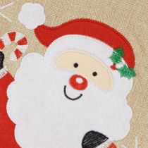 Artikel Weihnachtsstrumpf-Set aus Stoff, 50 cm, Rot-Beige, 3 Motive: Weihnachtsmann, Wichtel, Schneemann