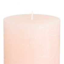 Artikel Durchgefärbte Stumpenkerzen aus Wachs Rosa 70x100mm im 4er Set für Hochzeits- und Osterdekoration