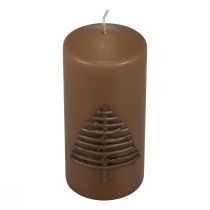 Artikel Weihnachtskerze Braun Tannenbaum 150x70mm Advent