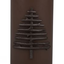 Artikel Weihnachtskerze Dunkelbraun 150/70mm Advent Deko Kerzenschein