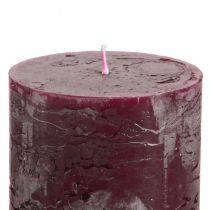 Artikel Stumpenkerzen aus Wachs, durchgefärbt, 70×80 mm, Burgund, 4er-Pack zur Wohn- und Tischdekoration