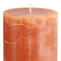 Artikel Stumpenkerzen aus Wachs, durchgefärbt, 85x120 mm, Dunkelorange, Set mit 2 Stück, für Dekoration