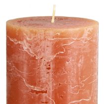 Artikel Stumpenkerzen 2er Set durchgefärbt Dunkelorange 85×150mm für Dekoration und Ambiente