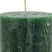 Artikel Durchgefärbte Kerzen Grün Rustic Safe Candle 80×110mm 4St