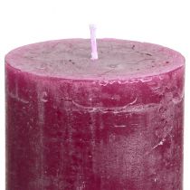 Artikel Stumpenkerzen durchgefärbt Lila Berry 60×80mm 4er-Set für Dekoration und Innenbereich