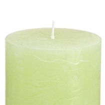 Artikel Stumpenkerzen durchgefärbt Lime Grün 70×80mm aus Wachs – 4er Set für Dekoration