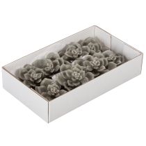 Artikel Künstliche Sukkulenten aus Wachs mit Drahtkern, 8 cm, graugrün, 8er-Set