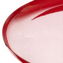Artikel Deko-Tablett Metall Rot rund 27 cm für Innenbereich