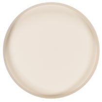 Artikel Rundes Tablett aus Metall 20 cm Taupe für Dekoration und Aufbewahrung