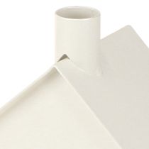 Artikel Teelichthalter-Set aus Metall in Hausform, Weiss, 15 cm hoch, 3er-Set, für Tisch- und Wohnraumdekoration
