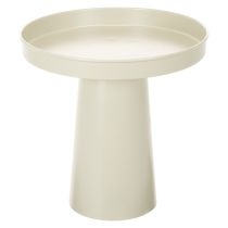 Artikel Metall Tablett mit Standfuss 20 cm Beige-Grau für Kerzen und Deko