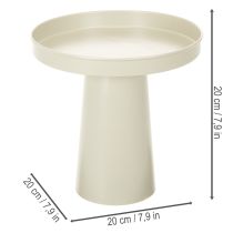 Artikel Metall Tablett mit Standfuss 20 cm Beige-Grau für Kerzen und Deko