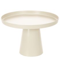 Artikel Dekotablett Metall rund Creme 30 cm mit Fuss