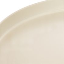 Artikel Dekotablett Metall rund Creme 30 cm mit Fuss