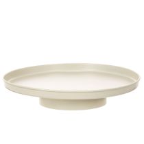 Artikel Dekotablett rund Metall 30 cm beige für Wohn- und Pflanzendekoration
