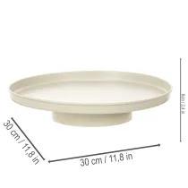 Artikel Dekotablett rund Metall 30 cm beige für Wohn- und Pflanzendekoration