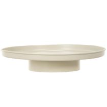 Artikel Dekotablett rund Metall 30 cm beige für Wohn- und Pflanzendekoration