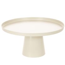 Artikel Dekoteller Metall rund beige 40 cm Durchmesser 20 cm hoher Fuss