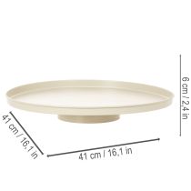 Artikel Dekoplatte Metall beige rund 41 cm
