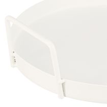 Artikel Rundes Metalltablett Weiss mit Griffen 30 cm für Dekorationsideen