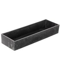 Artikel Rechteckige Dekoschale mit Griffen 32 cm aus Kunststoff in Anthrazit