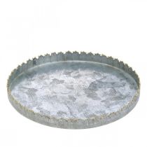 Dekotablett Metall, Tischdeko, Teller zum Dekorieren Silbern/Golden Ø18,5cm H2cm