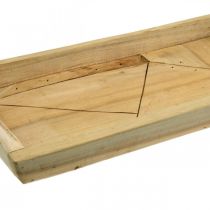 Artikel Tablett aus Paulownia-Holz, rechteckige Pflanzschale mit geometrischem Muster, natur, 45x23,5x4,5 cm