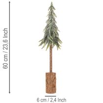 Artikel Künstliche Tanne 60cm mit Schneeoptik und Holzsockel