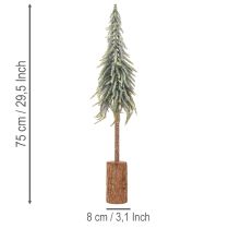 Artikel Tannenbaum künstlich geeist mit Holzsockel 75 cm für Winterdekoration
