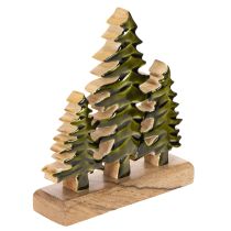 Artikel Tannenbaum-Dekoration aus Holz auf Holzsockel 20 cm, dunkelgrün
