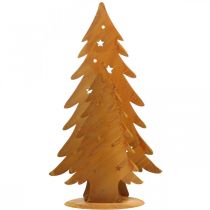Artikel Windlicht Tannenbäume aus Metall, Edelrost, H46cm B25,5cm, Weihnachtsdeko