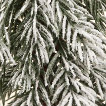 Artikel Tannenbaum Deko Grün Weiß Winter auf Holz Sockel H28cm