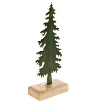 Artikel Deko-Tannenbaum aus Metall und Holzsockel 26 cm grün
