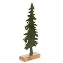 Artikel Tannenbaum Figur aus Metall mit Holzfuss 36cm grün für Innenräume
