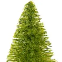 Artikel Miniatur-Tannenbaum Tischdeko 12 cm, Grün Rot Orange, 6er-Set, künstlich auf Holzsockel