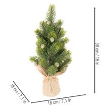 Artikel Künstlicher Mini-Weihnachtsbaum im Jutesack, 38 cm, für Innenräume