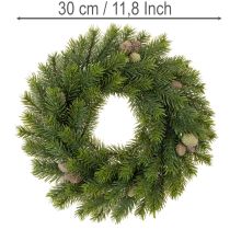 Artikel Künstlicher Tannenzweigkranz mit Zapfen 30cm Grün