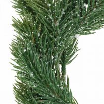 Artikel Künstlicher Tannenkranz Ø25cm Grün Braun Weiss mit Glitter für Weihnachtsdekoration