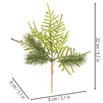 Artikel Künstlicher Tannenzweig aus Kunststoff 22 cm Grün 2er-Set für saisonale Dekoration