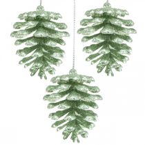 Artikel Christbaumschmuck Deko Zapfen Glitter Mint H7cm 6St