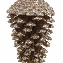 Artikel Tannenzapfen künstlich Gold Glitter 13cm 4 Stück Christbaumschmuck