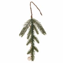 Artikel Künstlicher Tannenzweig mit weissen Mini-Christbaumkugeln, 46 cm, 2 Stück für Weihnachtsdekoration