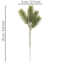 Artikel Künstlicher Tannenzweig aus grünem Kunststoff für winterliche Dekorationen 25 cm, 24 Stück
