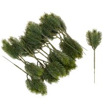 Artikel Künstlicher Tannenzweig aus grünem Kunststoff für winterliche Dekorationen 25 cm, 24 Stück