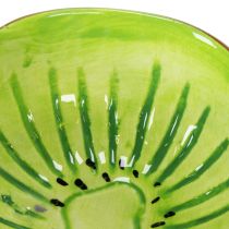 Artikel Keramikschale Kiwi-Motiv 30 cm dreigeteilt Braun-Grün für Snacks und Tapas