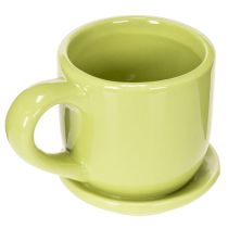 Artikel Kaffeetassen-Set aus Keramik mit Untersetzer, 11 cm, 3-teilig, Gelb, Grün, Orange