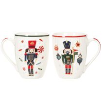 Artikel Weihnachtstassen Set Keramik Nussknacker Zuckerstange 10cm 2 Stück