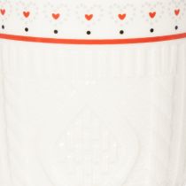 Artikel Kaffeetasse 9cm Keramik mit rotem Henkel und Herzmotiv 2er-Set