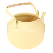 Artikel Teekanne Metall Dekoration 17 cm Gelb mit Griff für Innen- und Aussenbereich
