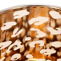 Artikel Windlicht aus Glas mit Leopardenmuster, zweifarbig, 8 cm